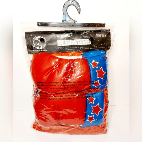 Red and‎ Blue Silky Adult Boxer costume Spirit Halloween Size XL - Picture 5 of 5